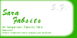 sara fabsits business card